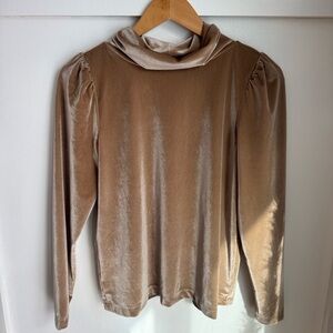 Loft Velvet Tan Top